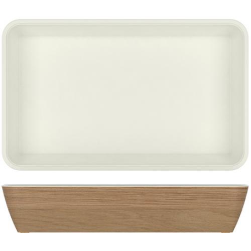 Dish - Deep - Melamine - Newhaven - Light Oak and White - GN1/1 - 11.9L