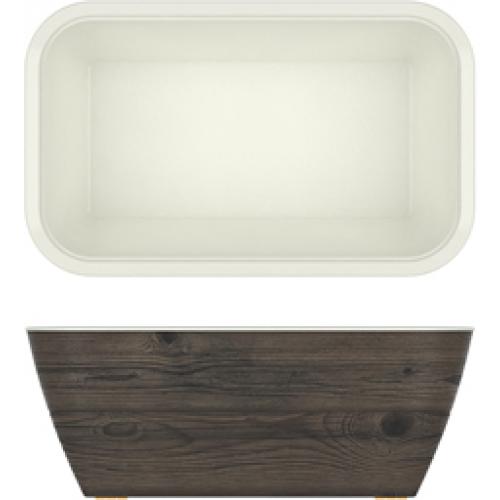 Dish - Deep - Melamine - Newhaven - Oak and White - GN1/4 - 2.3L