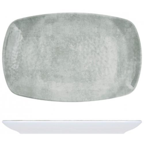 Plate - Oblong - Melamine - Shakti - Grey and White Stone - 23.5cm (9.25&quot;)