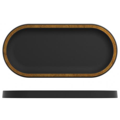 Tray - Oval - Melamine - Utah - Copper and Black - 32cm (12.5&quot;)