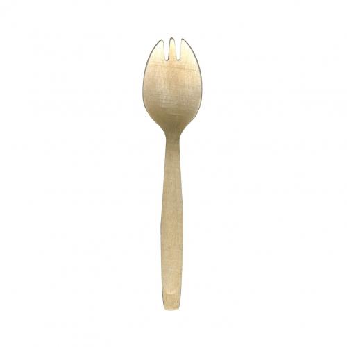 Spork - Spoon & Fork in One - Biodegradable Birchwood - 14.4cm (5.7&quot;)