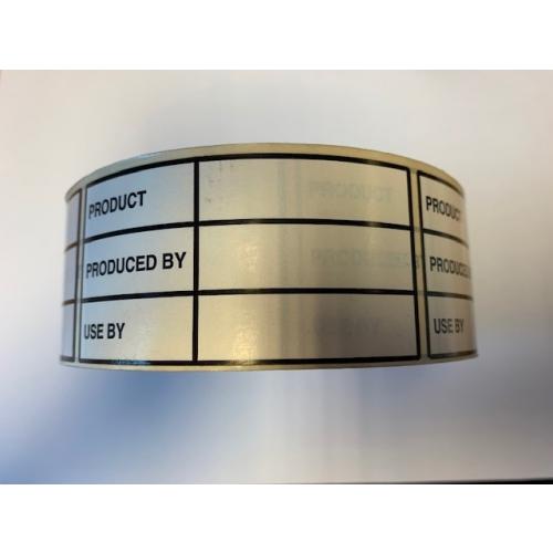 Product Identification & Use By Labels - Roll - Three Section - White