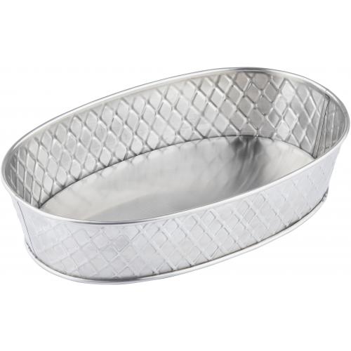 Oval Platter - Stainless Steel - Lattice - 24cm (9.5&quot;)