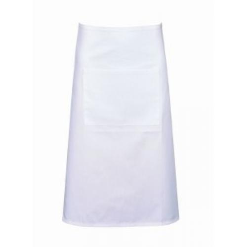 Waist Apron with Pocket - White - 100% Cotton - 89cm (35&quot;)