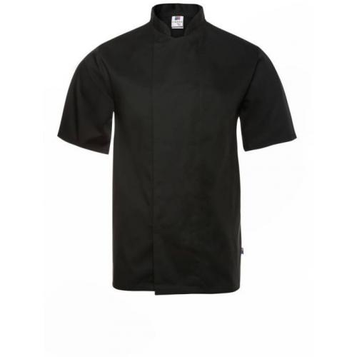 Chef&#39;s Jacket - Mesh Back - Short Sleeved - Coolmax - Black - X Large