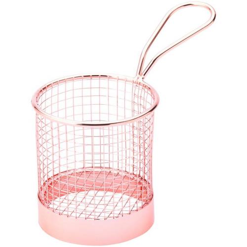 Service Basket - Round - with Handle - Wire - Copper - 9cm (3.5&quot;)