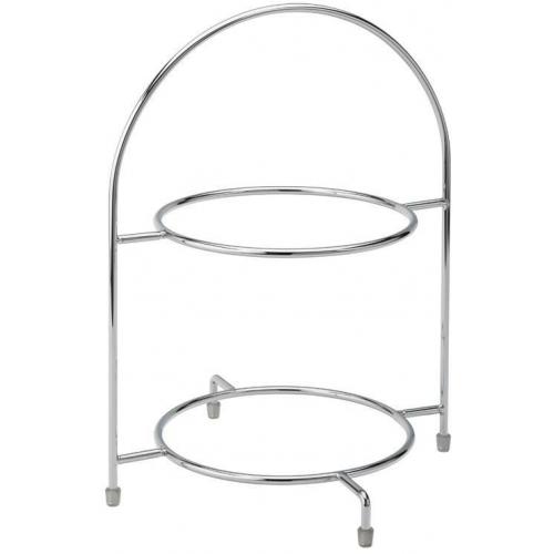 Cake Plate Stand - Chrome - 2 Tier - 32cm (12.5&quot;)