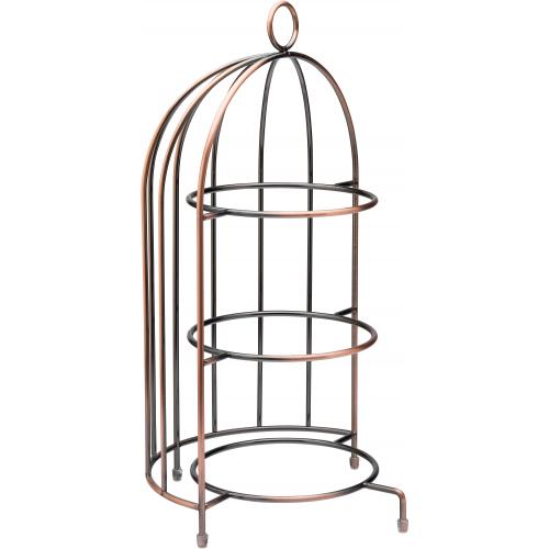 Birdcage Plate Stand - Copper - 3 Tier - 42.8cm (16.9&quot;)
