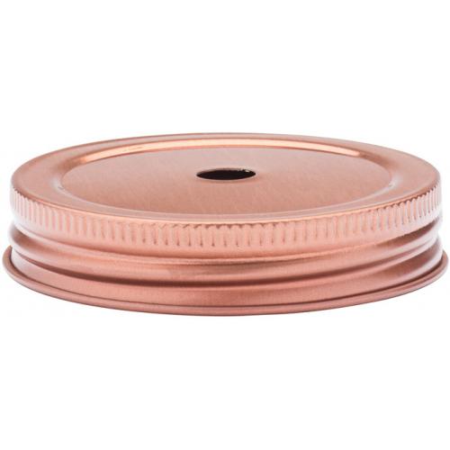 Screw Lid with Straw Hole - Copper - 7cm (2.75&quot;)