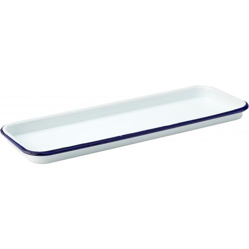 Baking Tray - Enamel - White and Blue - 35cm (13.75&quot;)