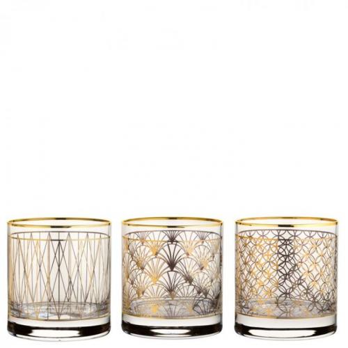 Tumbler - 3 Mixed Designs - Coco Gold - 33cl (11.5oz)