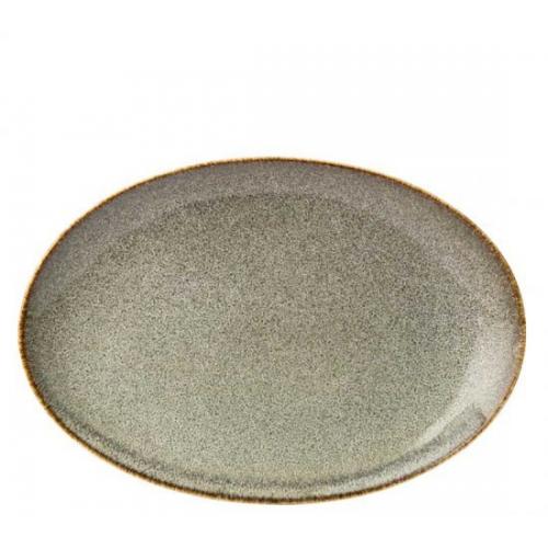 Plate - Oval - Porcelain - Lichen - 30cm (11.75&quot;)