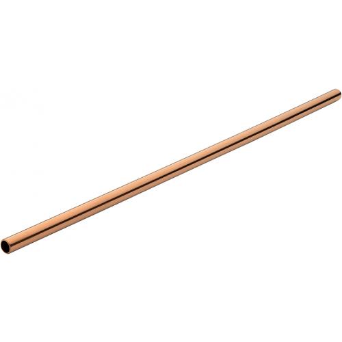 Straight Straw - With Cleaning Brush - Stainless Steel - Copper - Eco-Friendly - 21.5cm (8.5&quot;) x 6mm