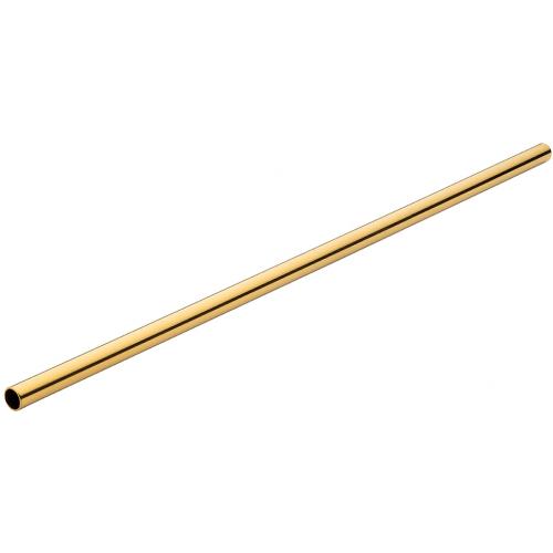 Straight Straw - With Cleaning Brush - Stainless Steel -  Gold - Eco-Friendly - 21.5cm (8.5&quot;) x 6mm