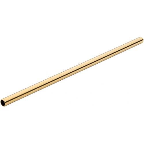 Sip Stir Straw - With Cleaning Brush - Stainless Steel - Gold - Eco-Friendly - 14cm (5.5&quot;) x 5.5mm