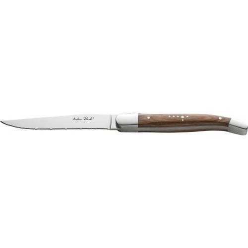 Steak Knife - Serrated Edge - Laguiole - Light Wood Handle - 23cm (9&quot;)