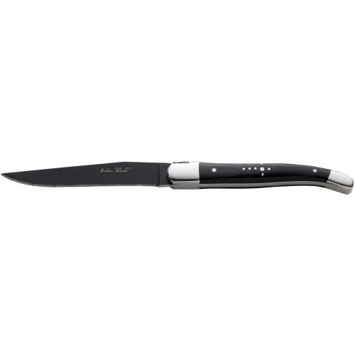 Steak Knife - Laguiole - Black Wood Handle - Black Blade - 23cm (9&quot;)