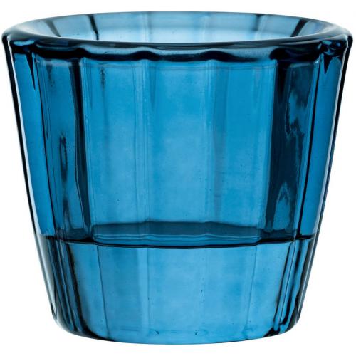 Tealight Holder - Ribbed - Blue - 6.8cm (2.7&quot;)