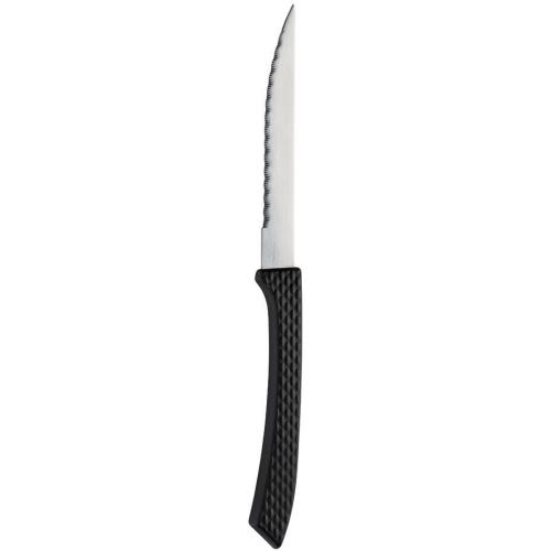 Steak Knife - Serrated Edge - Atoll - Black Handle - 21.5cm (8.5&quot;)