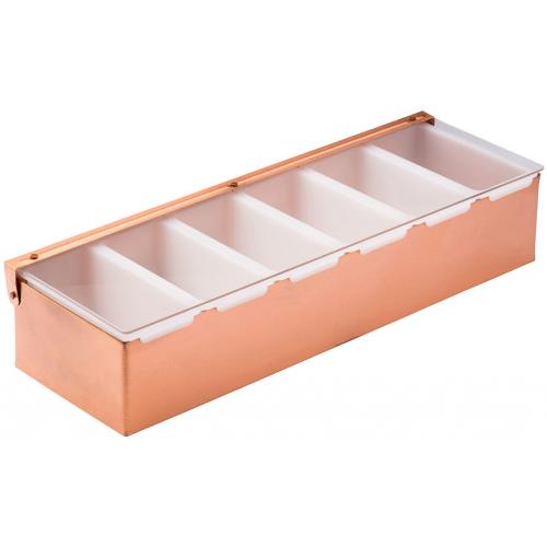Condiment Holder - Copper Plated - 6 Compartment - 44.5cm (17.5&quot;)