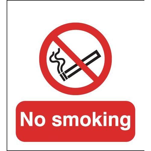 No Smoking - Symbol & Words Sign - Self Adhesive Vinyl - 10cm (4&quot;)
