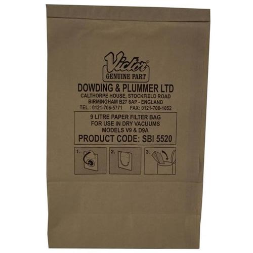 Vacuum Cleaner Dust Bags -  For Victor V9 Tub Vac - 9L