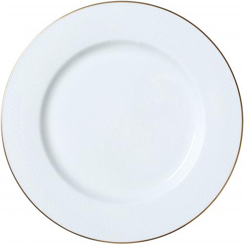 Wide Rim Plate - Diamond - White & Gold - 30cm (11.75&quot;)