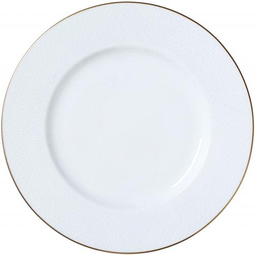 Wide Rim Plate - Diamond - White & Gold - 27.5cm (10.75&quot;)