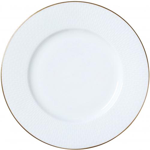 Wide Rim Plate - Diamond - White & Gold - 22cm (8.75&quot;)