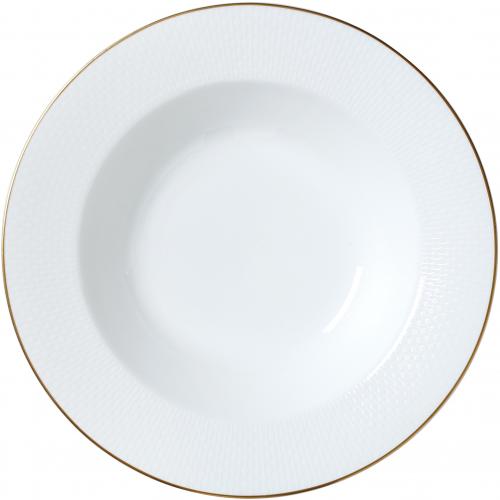 Round Bowl - Rimmed - Diamond - White & Gold - 60cl (21oz)