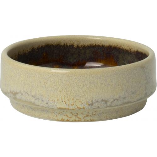 Round Stacking Plate - Deep - Aurora Vesuvius - Amber - 7.5cm (3&quot;) - 7.75cl (2.75oz)