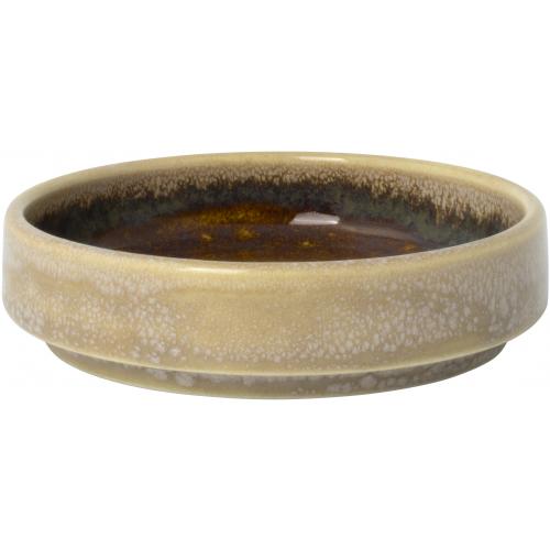 Round Stacking Plate - Deep - Aurora Vesuvius - Amber - 10cm (4&quot;) - 12cl (4.25oz)