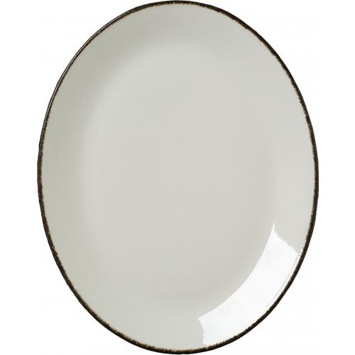 Coupe Plate - Oval - Charcoal Dapple - 34.25cm (13.5&quot;)