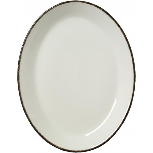 Coupe Plate - Oval - Charcoal Dapple - 28cm (11&quot;)