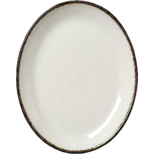 Coupe Plate - Oval - Charcoal Dapple - 20.25cm (8&quot;)