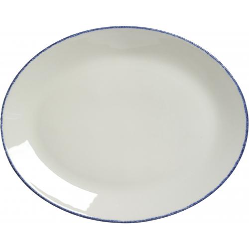 Coupe Plate - Oval - Blue Dapple - 34.25cm (13.5&quot;)