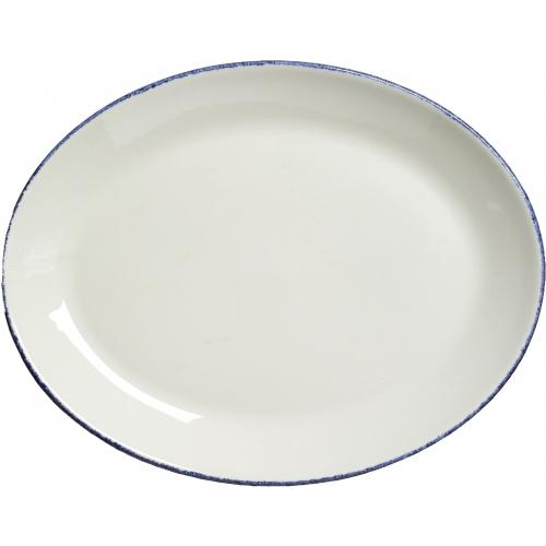 Coupe Plate - Oval - Blue Dapple - 30.5cm (12&quot;)