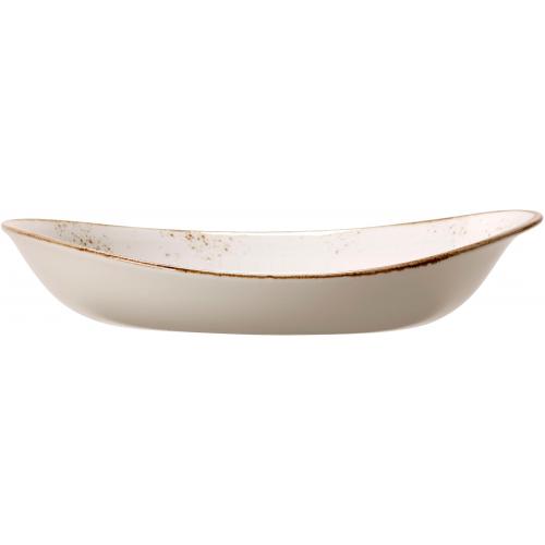 Oval Bowl - Shallow - Organic - Craft - White - 28cm (11&quot;) - 87.25cl (30.75oz)