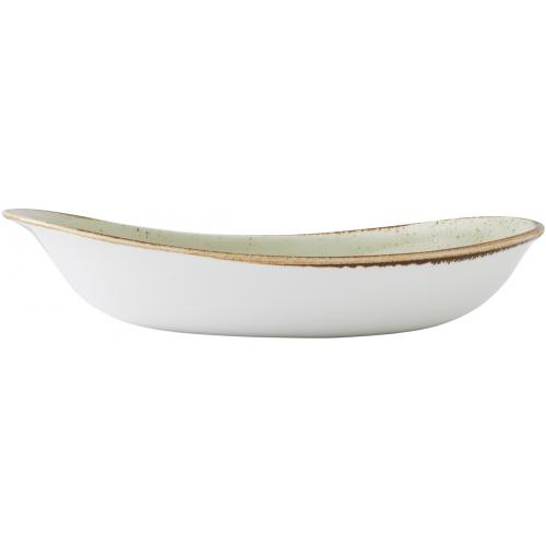 Oval Bowl - Shallow - Organic - Craft - Green - 28cm (11&quot;) - 87.25cl (30.75oz)