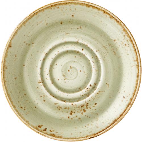 Double Well Saucer - Soup Stand - Craft - Green - 16.5cm (6.5&quot;)