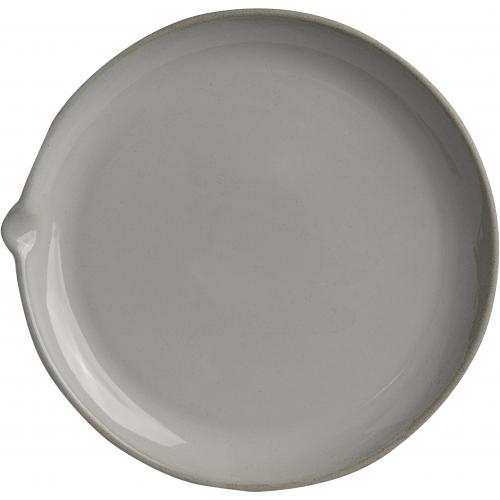 Round Plate - With Spout - Stoneware - Gembrook - White - 25.5cm (10&quot;)