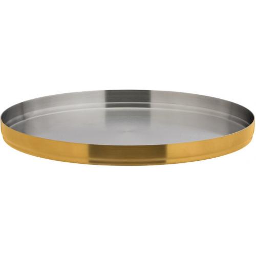 Round Plate - Stainless Steel - Brushed Gold - 23cm (9&quot;)