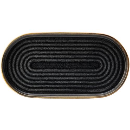 Platter - Oval - Porcelain - Otto - Charcoal - 25cm (9.75&quot;)