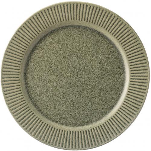 Wide Rimmed Plate - Stoneware - Corduroy - Fern - 28cm (11&quot;)