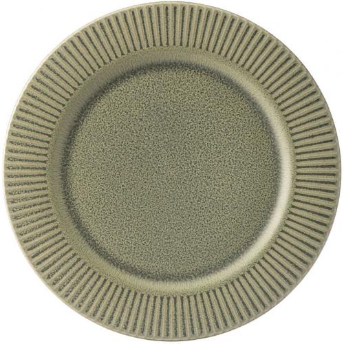 Wide Rimmed Plate - Stoneware - Corduroy - Fern - 24.5cm (9.75&quot;)