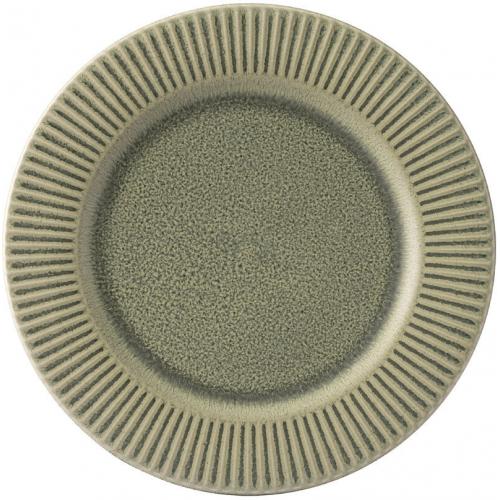Wide Rimmed Plate - Stoneware - Corduroy - Fern - 21cm (8.25&quot;)