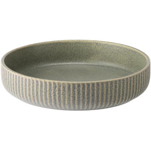 Round Bowl - Shallow - Stoneware - Corduroy - Fern - 19cm (7.5&quot;)