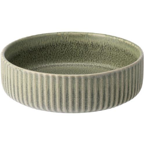 Round Bowl - Shallow - Stoneware - Corduroy - Fern - 14.5cm (5.75&quot;)