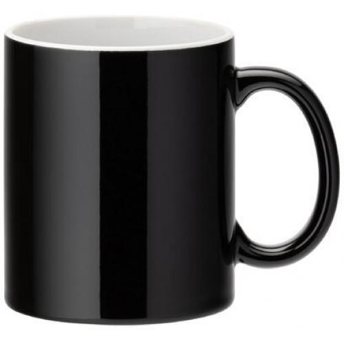 Beverage Mug - Straight-Sided - Pure White - Black - 34cl (12oz)