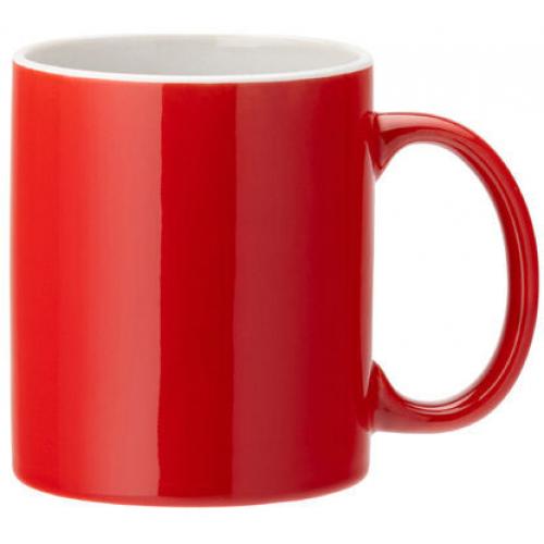 Beverage Mug - Straight-Sided - Pure White - Red - 34cl (12oz)
